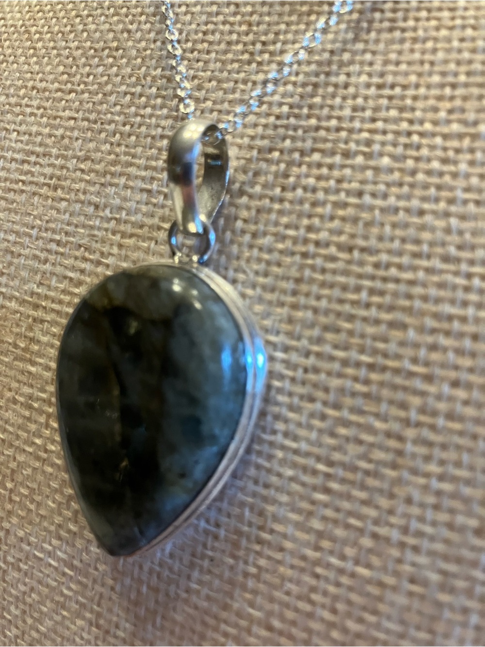 LABRADORITE PENDANT And BRACELET BOTH PIECES ARE STERLING SILVER STAMPED - Picture 14 of 15